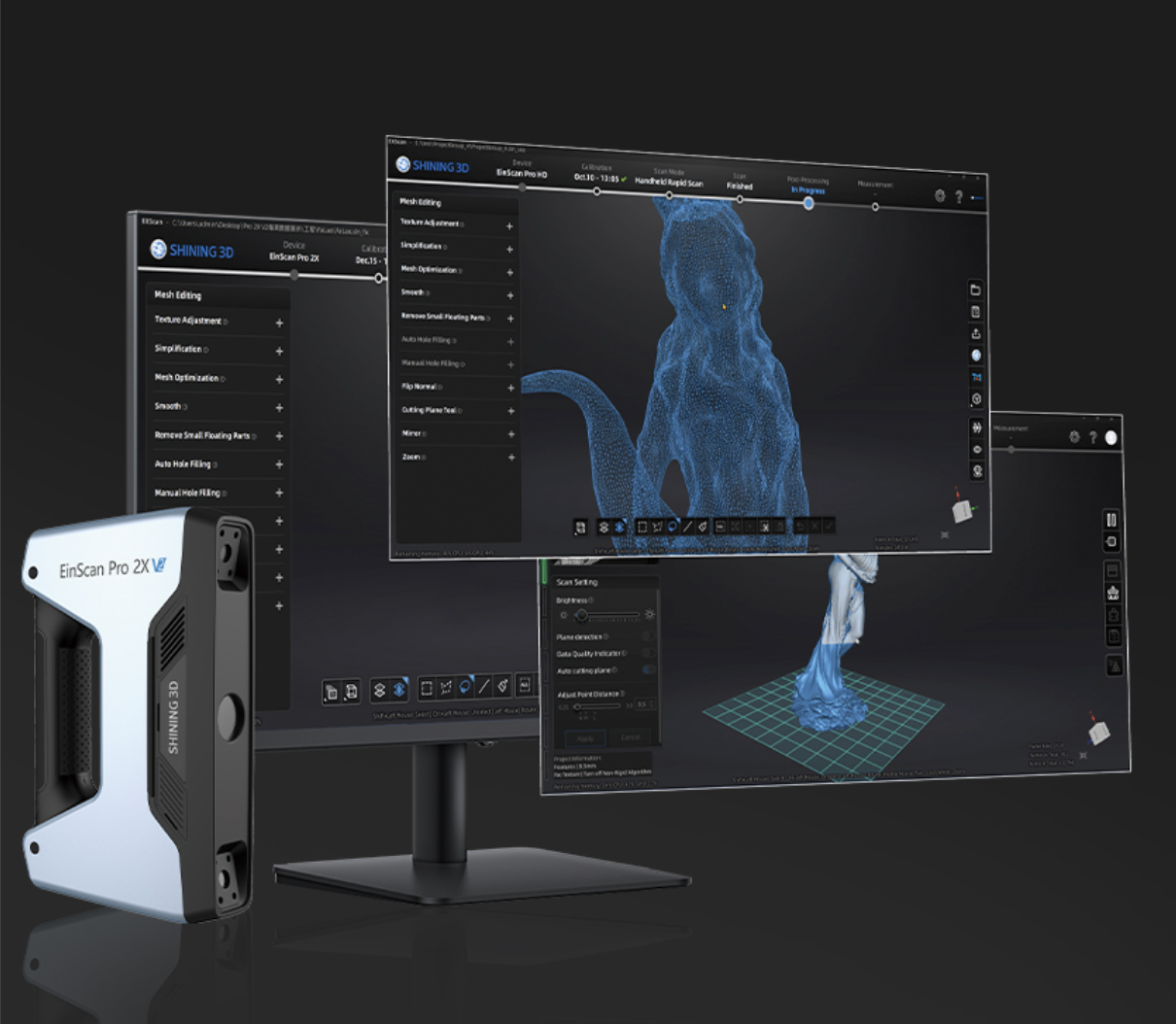 Einscan Pro 2X V2 поставляется с программным обеспечением ExScan Pro, содержащим богатый набор опций для анализа и обработки данных